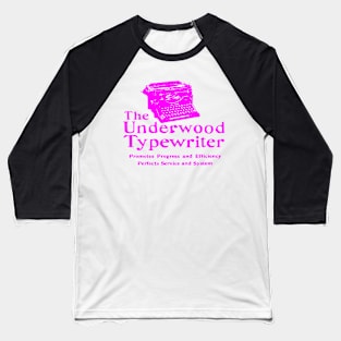 Old Ad Underwood Manual Typewriter Vintage Fuchsia Baseball T-Shirt